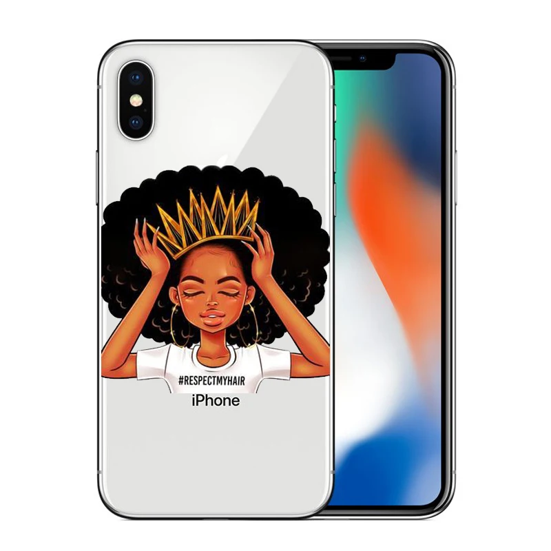 Модный черный чехол для телефона девочек силиконовый из ТПУ iphone 6 6S 7 8 Plus 5S 5 SE X 10 XR