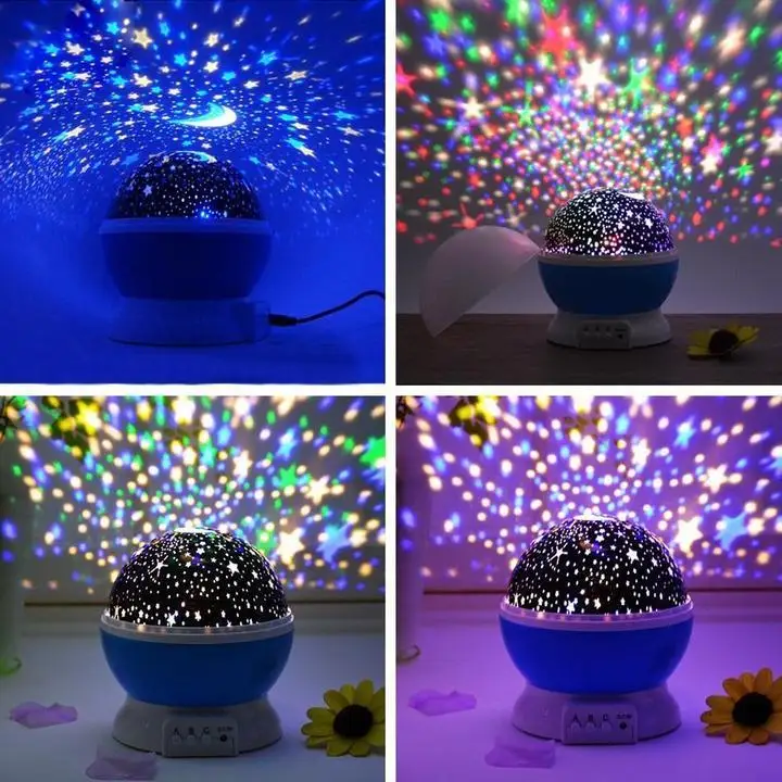 

Rotating Led Starry Sky Night Light Star Projector Moon Sky Bedside Party Projection Lamp Best Gift Glow Party Supplies Decor