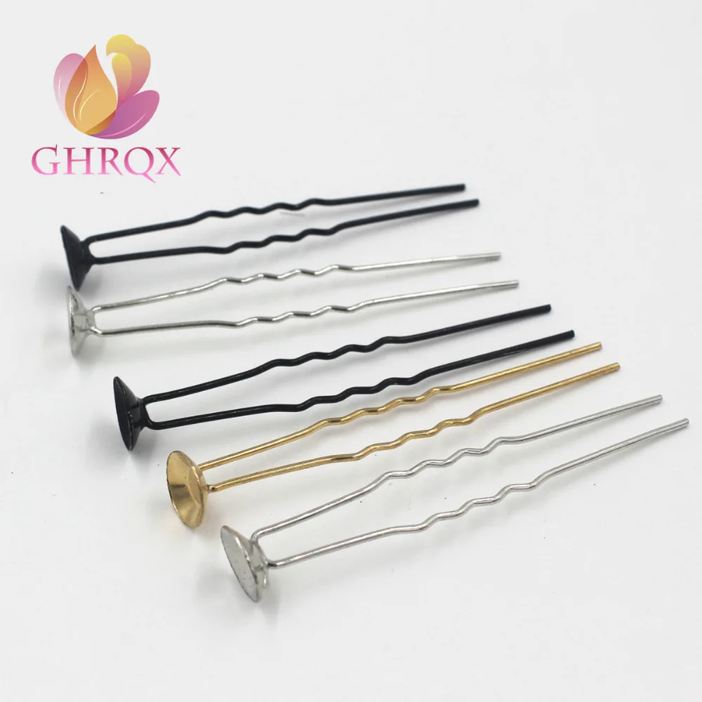 Шпильки для волос GHRQX u золотистые/Серебристые/черные внутренние 10 мм аксессуары