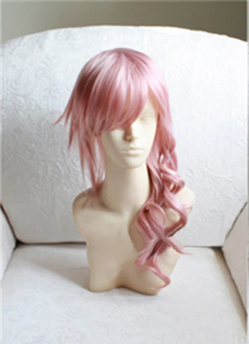 Final Fantasy FF13 Lightning смешанный розовый длинный термостойкий парик для