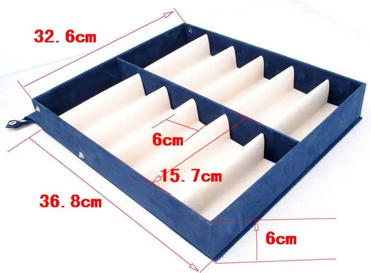 Koop Kwaliteit Glazen Opbergdoos 12 Grid Hertenleer Zonnebril Display Box Sunglass Organizer Box Eyewear Opslag Gebruik 12 Compartiment
