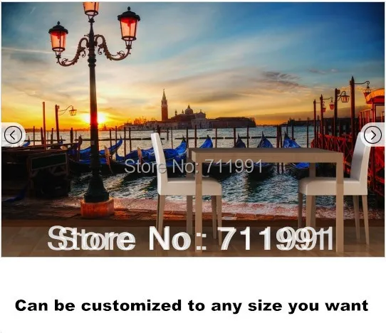 

Free shipping Dusk Venice Canal Mural wallpaper