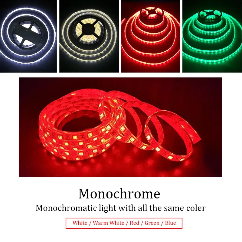 5050 SMD LED Strip Light DC 12V Background PC Computer Case Adhesive Waterproof 500cm tape Flexible lamp | Освещение
