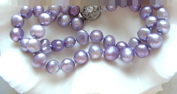 

free shipping 09840 lavender natural pearls bracelet