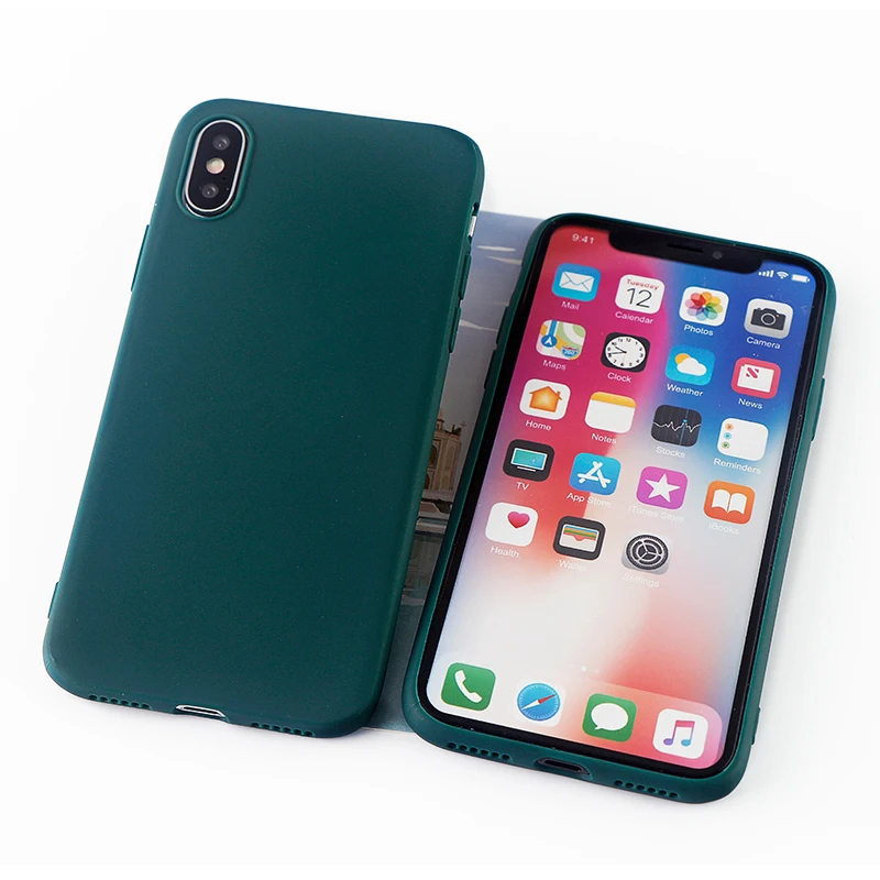 Однотонные цветные чехлы для телефонов iPhone 6 s 7 8 Plus X XS MAX XR мягкий силиконовый