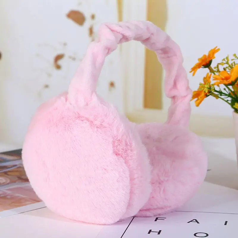 Детские наушники с ушками, теплые зимние плюшевые наушники с ушками для девочек, снежные ветреные теплые наушники