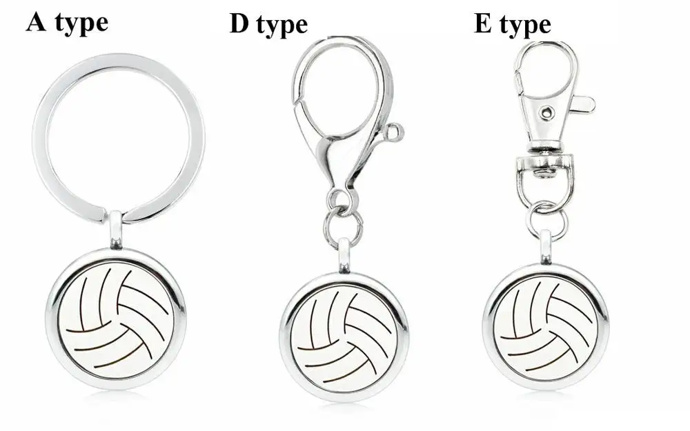 KM188 volleyball Милые животные собака кошка Медведь лапа серебро эфирное масло диффузор брелок DIY шары герой 25 мм медальон с ароматом брелок подходит для домашних животных ошейник - Цвет: KM188 volleyball