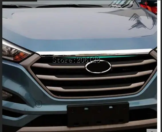 Подходит для HYUNDAI TUCSON TL Хром передний капот Гриль для губ литьевая крышка отделка решетка бар гарнир сетка Стиль