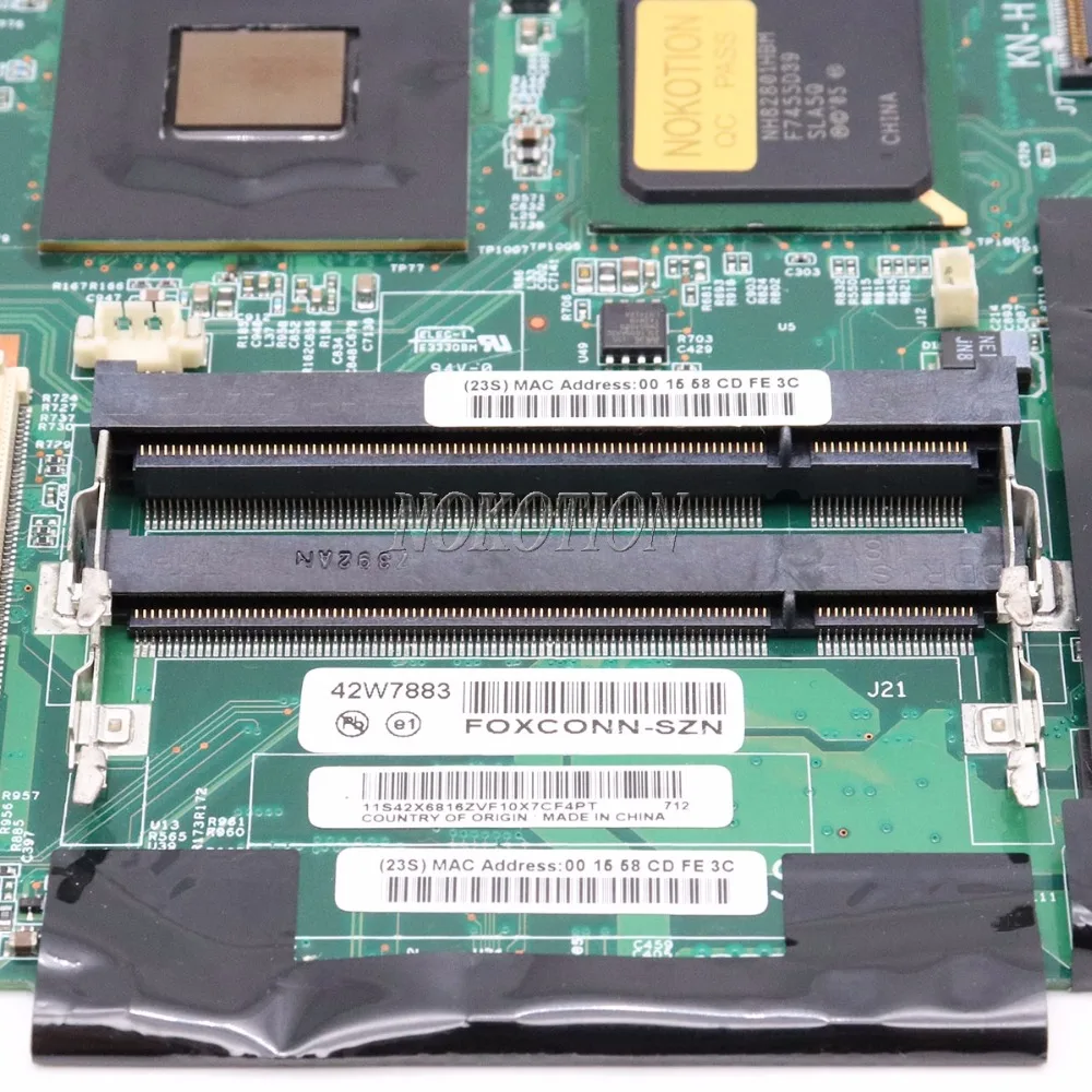 Материнская плата NOKOTION 42W7883 для ноутбука Lenovo Thinkpad R61 R61I 15 4 дюйма 965GM DDR2 Бесплатный