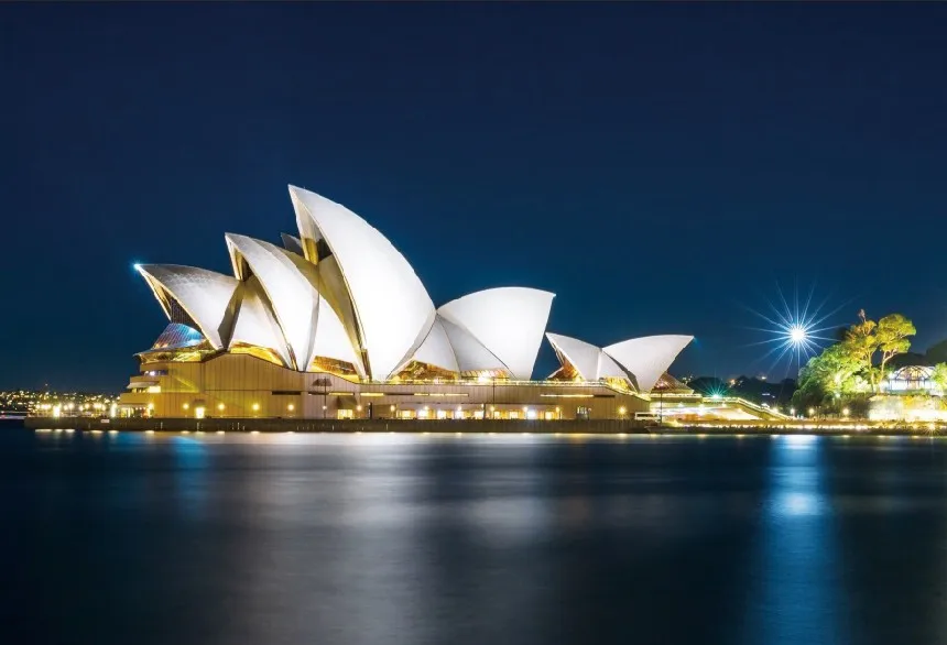 Laeacco Sydney Opera House Австралия ночная сцена фотографические фоны Индивидуальные фотографии фоны для фотостудии