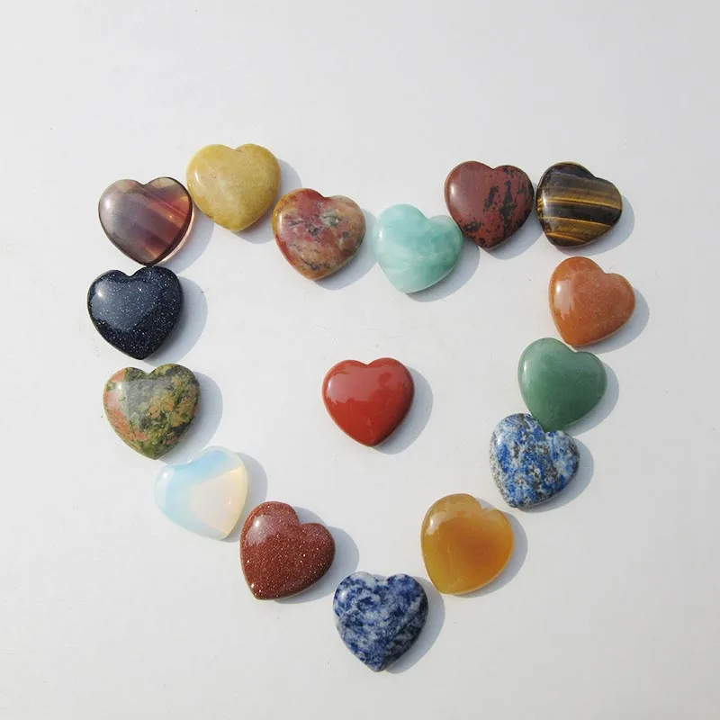 Free Shipping 10pc 3cm Heart Shape Ornament Variety Gemstone Natural Quartz Crystal MJP | Дом и сад