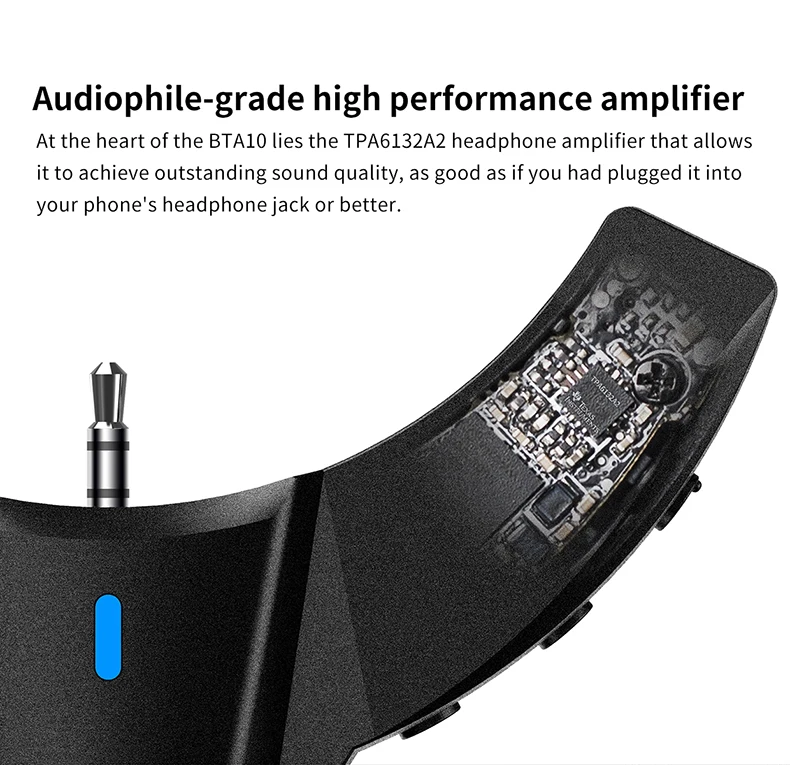 FiiO BTA10 Bluetooth 5,0 аудио музыка беспроводной bluetooth-адаптер для Audio-Technica ATH-M50x MSR7 с Apt-X LL/AAC Micphone