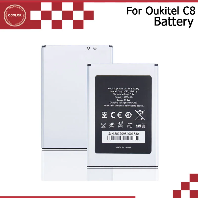 Ocolor для Oukitel C8 батарея 3000 мАч запасная большой емкости аксессуары смартфонов в
