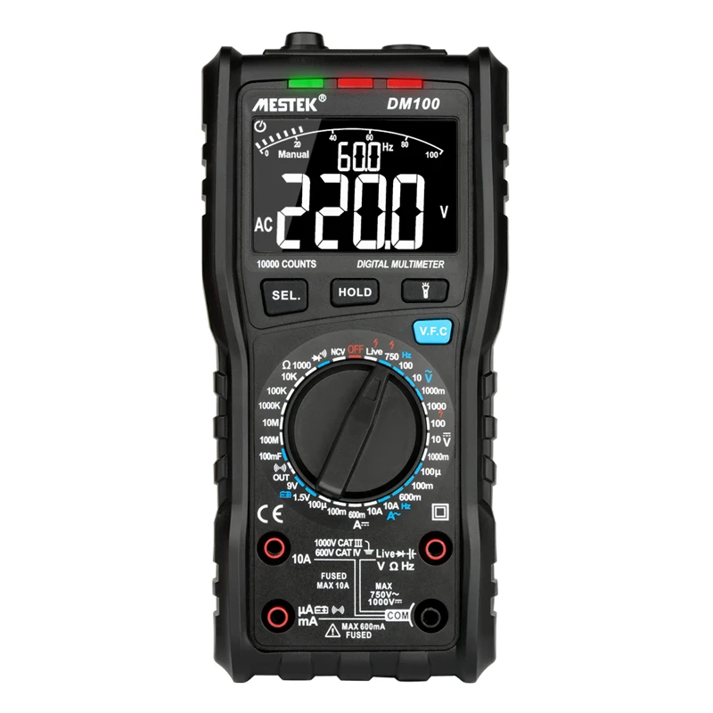 MESTEK DM100 цифровой мультиметр Высокая скорость идентификации Тестовое значение
