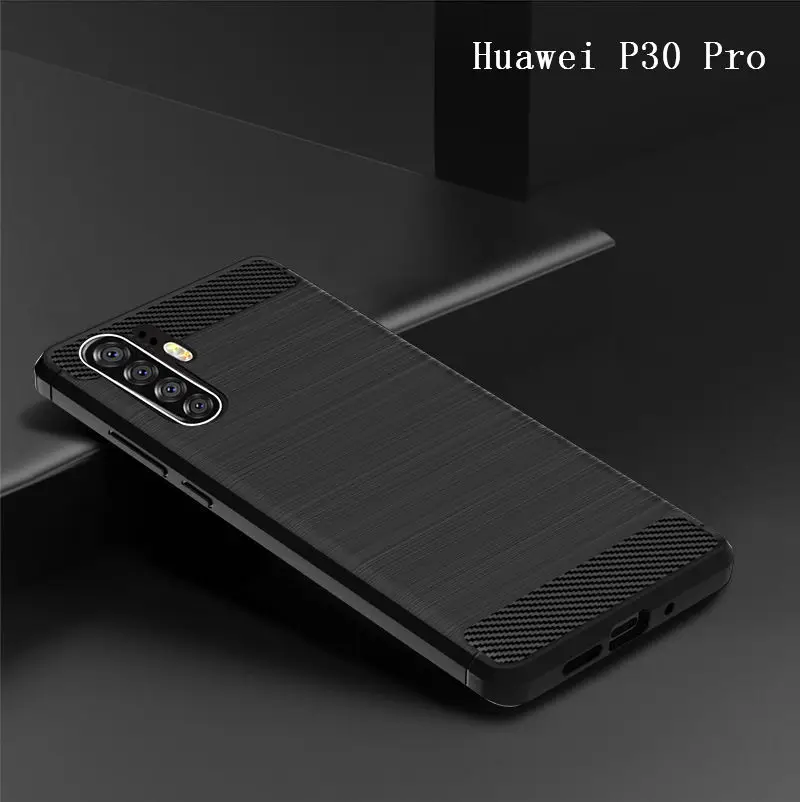 Чехол для Huawei P30 Pro из матового углеродного волокна мягкий силиконовый чехол ТПУ с