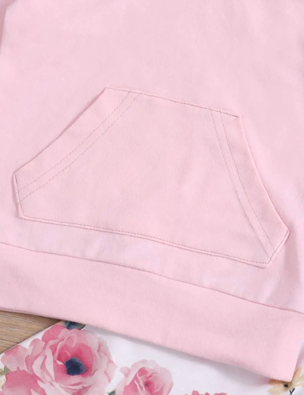 Oklady/розовая толстовка с капюшоном для маленьких девочек штаны цветочным принтом