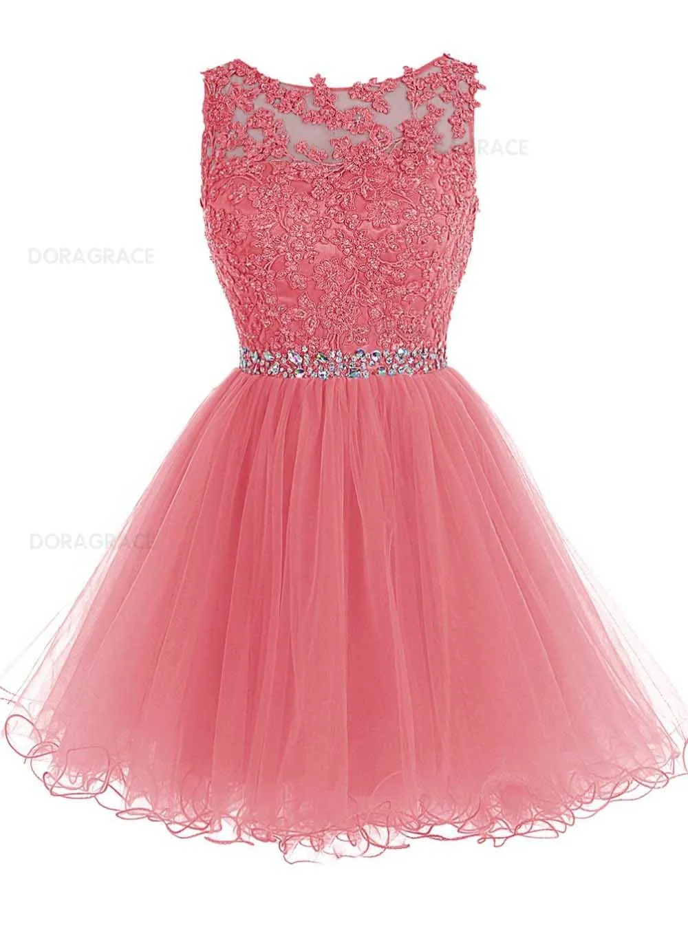 Коктейльные платья с аппликацией из бусин Короткие праздничные для девочек vestido
