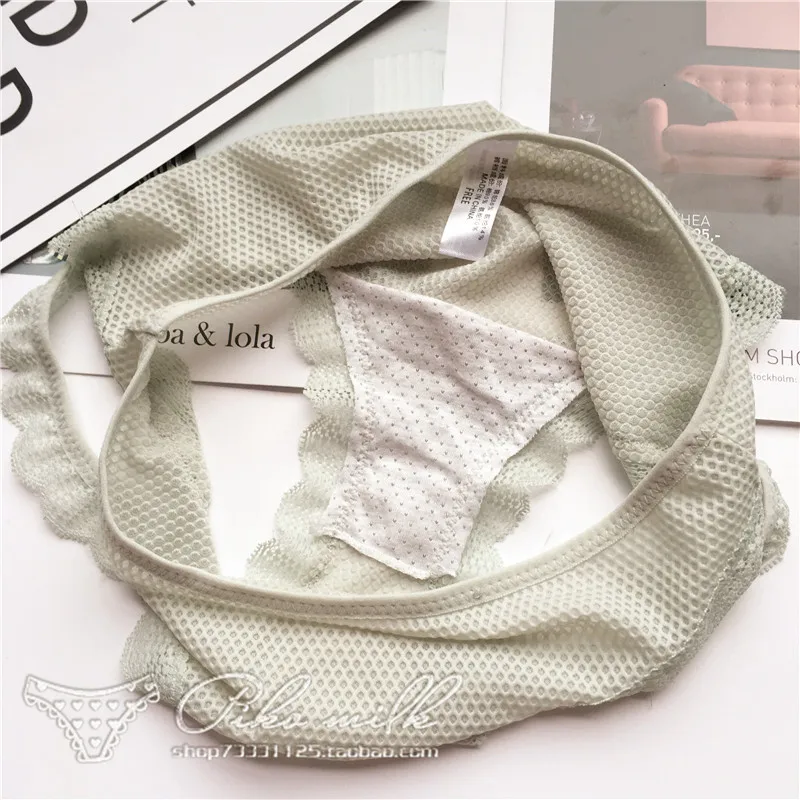 Женское кружевное нижнее белье SP & CITY бесшовное в горошек с оборками женские