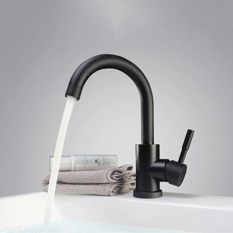 Смеситель для раковины в ванной комнате из нержавеющей стали вращающийся на 360