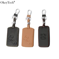 okeytech leather car key cover case car styling cover for renault kadjar clio logan megane 2 3 koleos scenic card keychain case