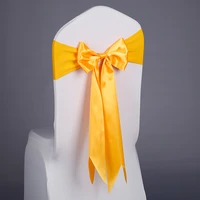 many colors 10pcslot home satin bow tie ribbon chair sash band for wedding party hotel banquet decoration