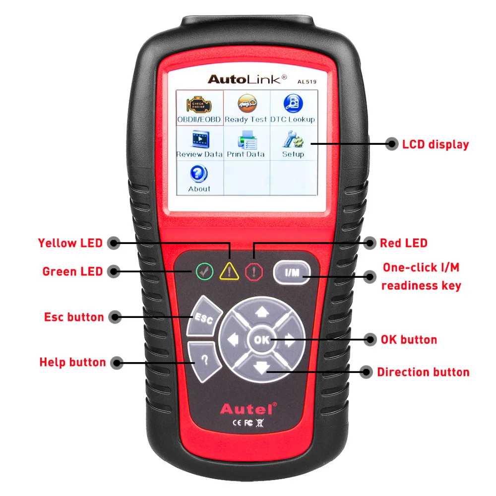 100% Оригинальные Autel Автоссылка AL519 al 519 OBD2 EOBD автомобилей неисправностей читателя