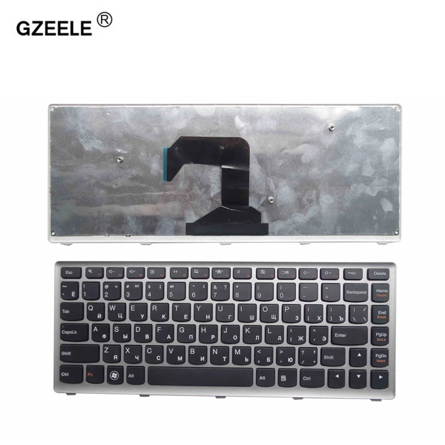 GZEELE новая клавиатура для ноутбука Lenovo U410 U410-ITH IFI черная клавиша Серебристая Рамка
