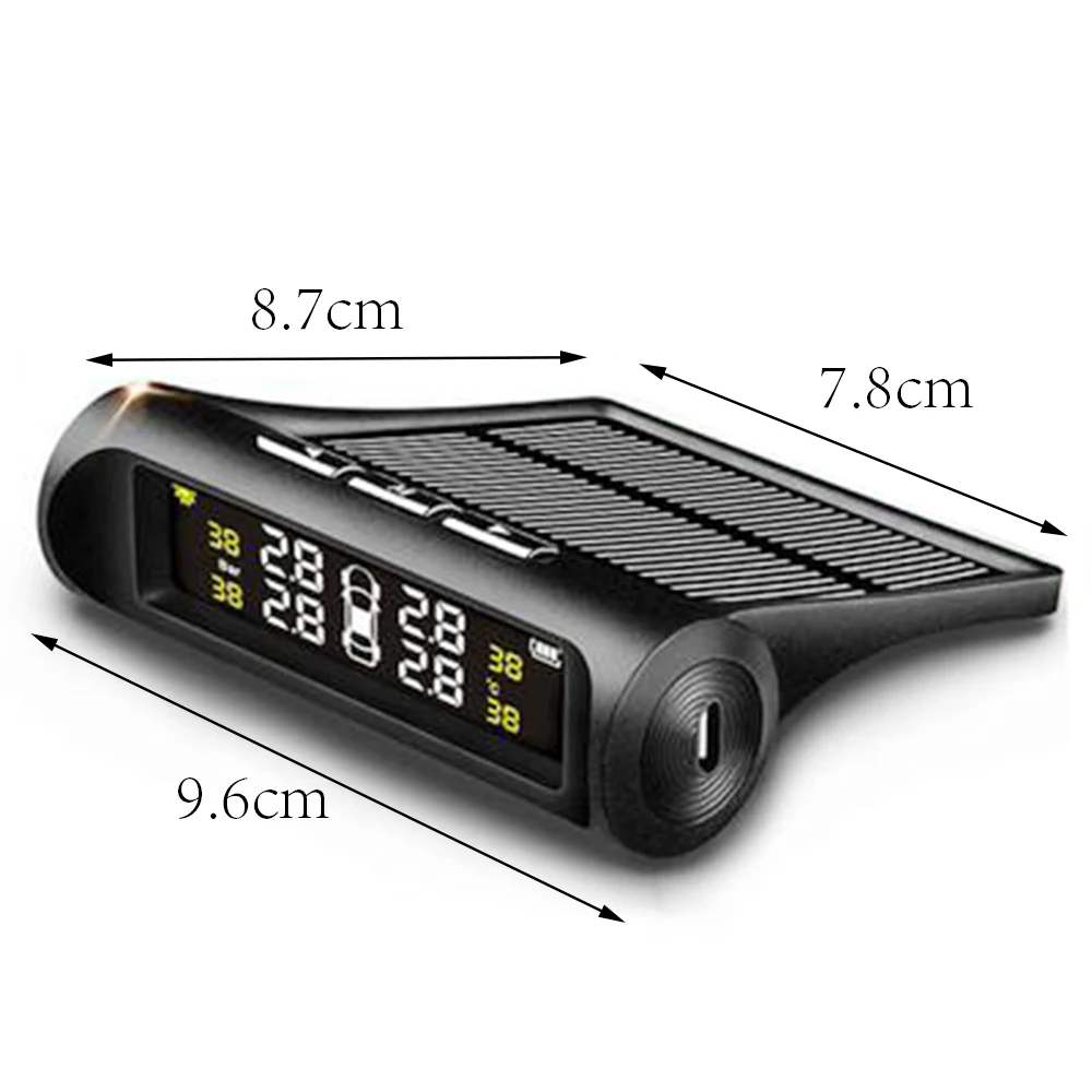 TPMS солнечная система контроля давления в шинах Автоматическая охранная сигнализация Цифровой дисплей 4 колеса внутренняя внешняя система s давление в шинах