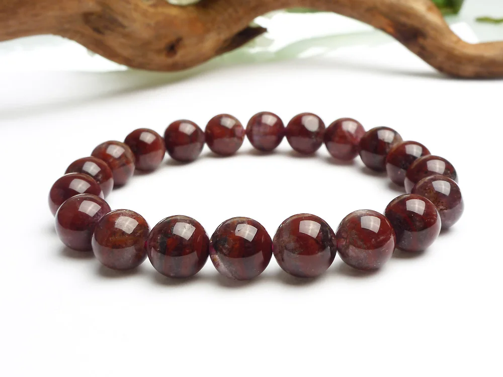 Genuine Natural Auralite 23 Canada Round Beads Bracelet Crystal Red Purple Women Men 10mm Stone Rarest Jewelry AAAAA | Украшения и