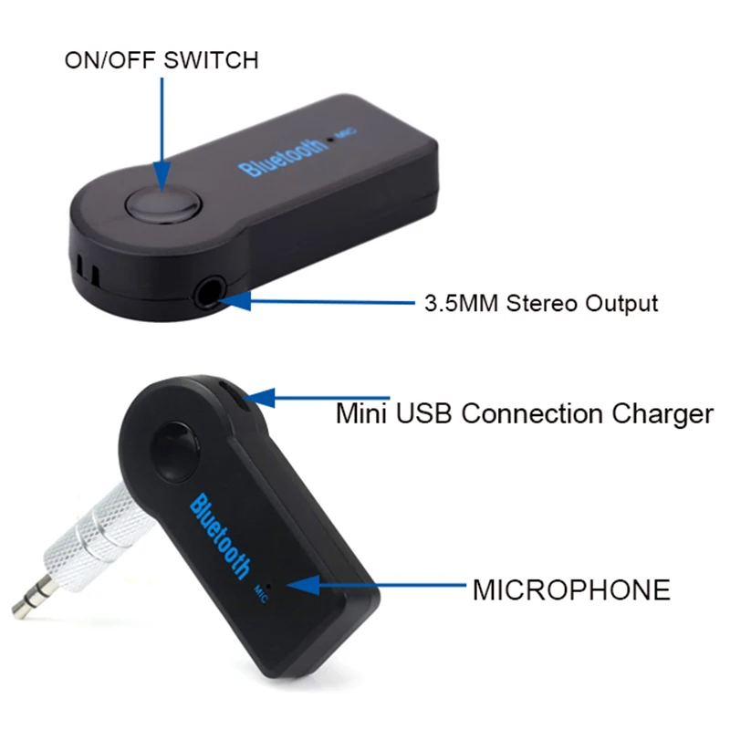 Handfree Автомобильный bluetooth-приемник Универсальный 3 5 мм потокового A2DP Беспроводной