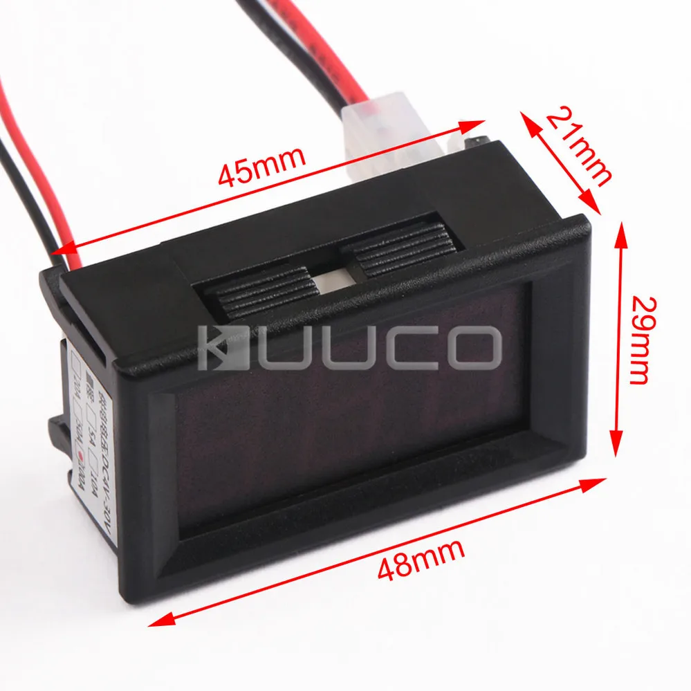 5 шт./лот мини амперметр DC 0 ~ 100A Красный светодиодный цифровой 12V 24V монитор тока +