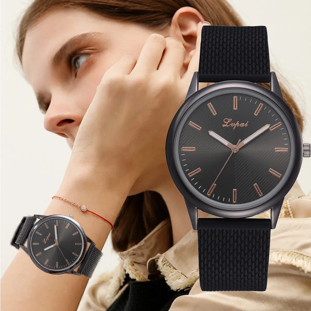Lvpai Для женщин Повседневное кварцевые силиконовый ремешок часы аналоговые