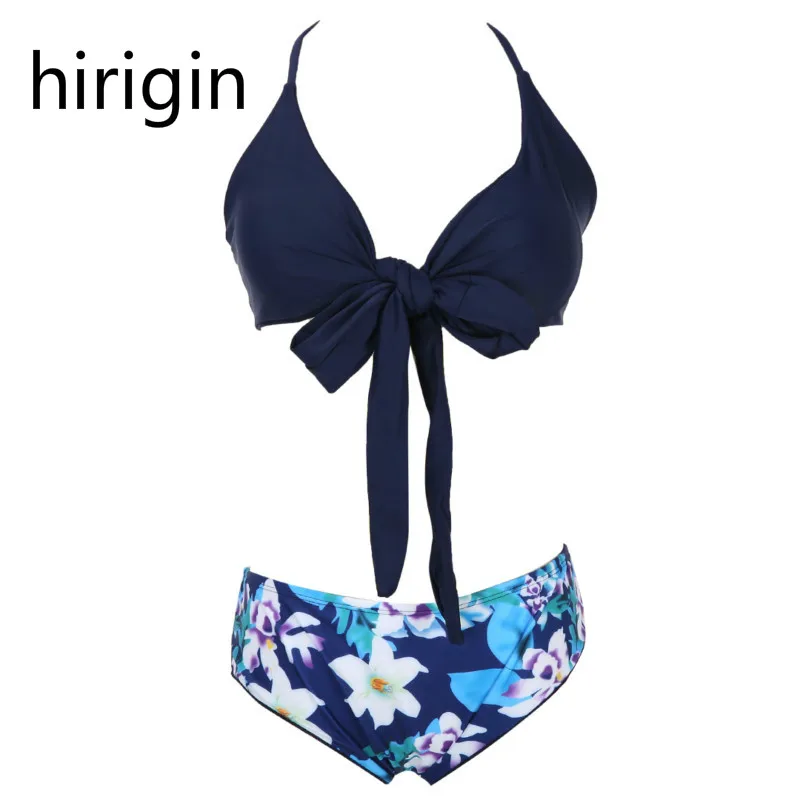 Сексуальный Женский Бандаж с цветочным принтом набор бикини бантом пуш ап