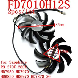 Вентилятор FirstD FD7010H12S 4pin 85 мм Dual-X для sapphire HD6850 HD6970 HD7870 2G HD7950 HD7970, Вентилятор Охлаждения видеокарты