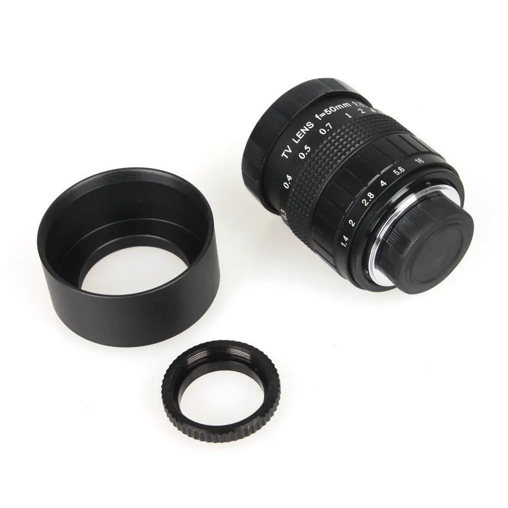 Объектив FUJIAN 50 мм f/1 4 C Mount CCTV f1.4 крышка объектива макрокольцо для камеры Panasonic Olympus