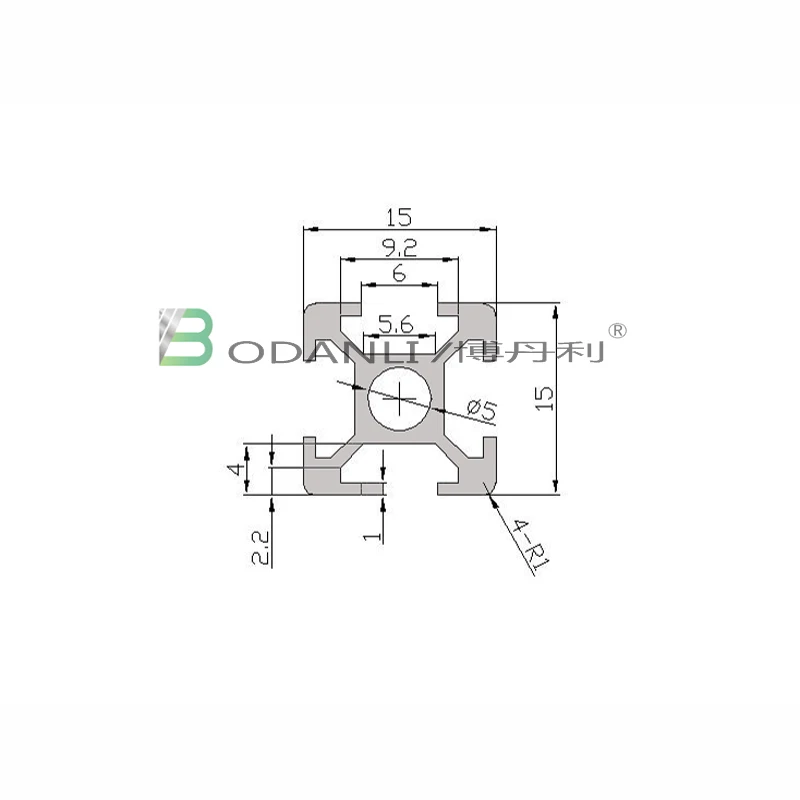 BoDanLi Европейский стандарт промышленный Экструдированный анодированный