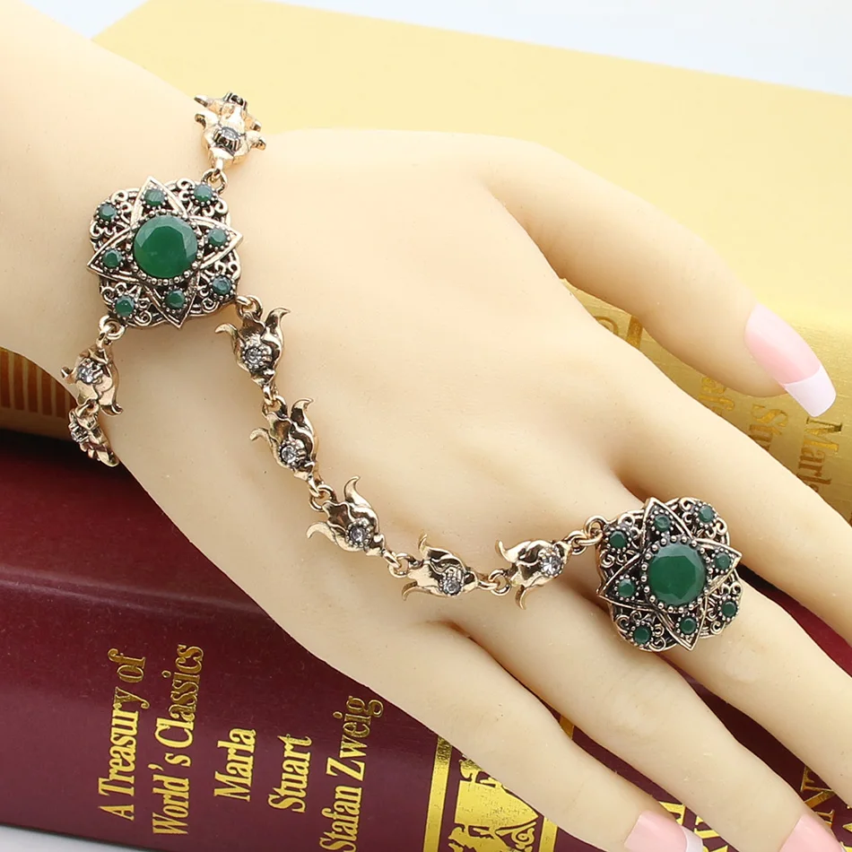 Женский ювелирный комплект из кольца и браслета в турецком стиле|jewelry sets for