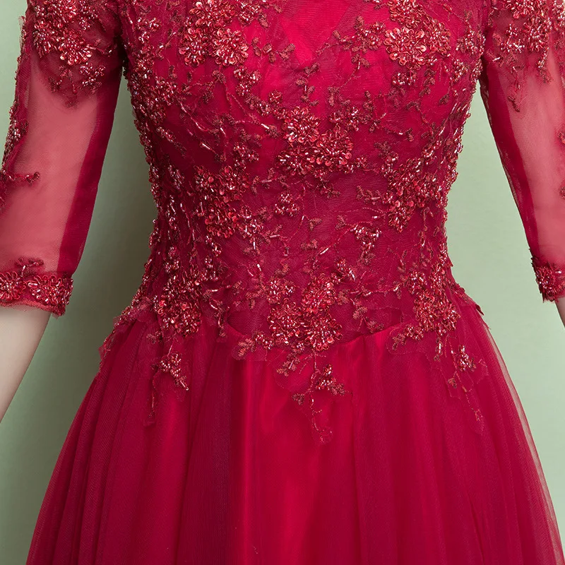 Bridesmaid Girls Wine Red Princess Prom Dress Elegant Women Wedding Qipao Retro Dressing Gown Chinese Tradition Evening Dresses |