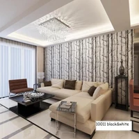 q qihang 10m modern minimalist tree pattern non woven wallpaper roll blackwhite 5 3m2