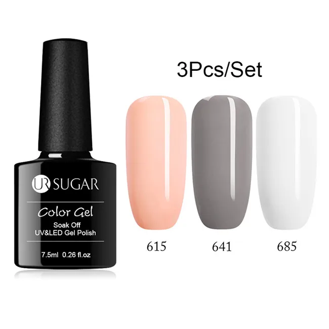 3Psc 2 UR SUGAR 2 шт./компл. гель лак для ногтей Гибридный лак es набор для полировки ногтей Полупостоянный летний цвет отмачиваемый Гель-лак - Цвет: 3Psc 2