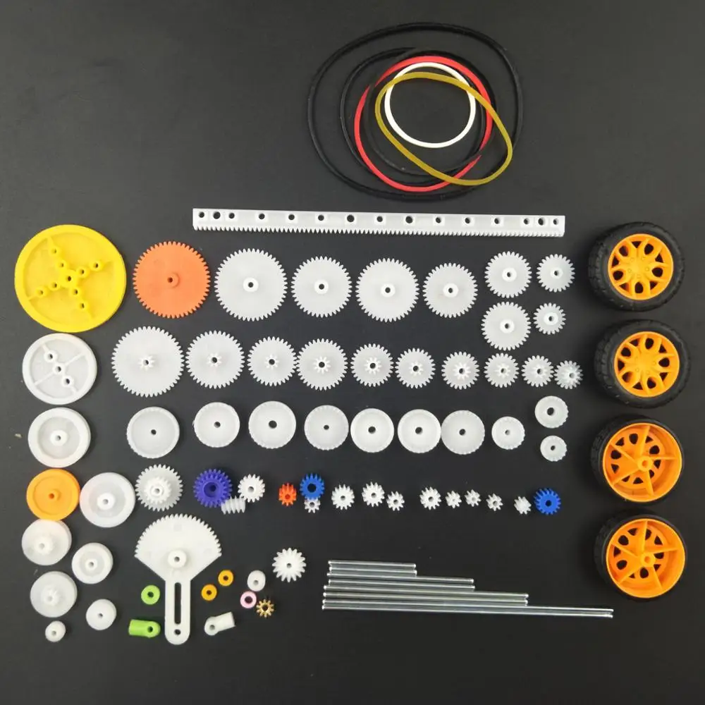 82 шт пластиковая посылка передач набор DIY Набор принадлежностей для игрушечного двигателя автомобиля робота различные шестерни ось ремень втулки