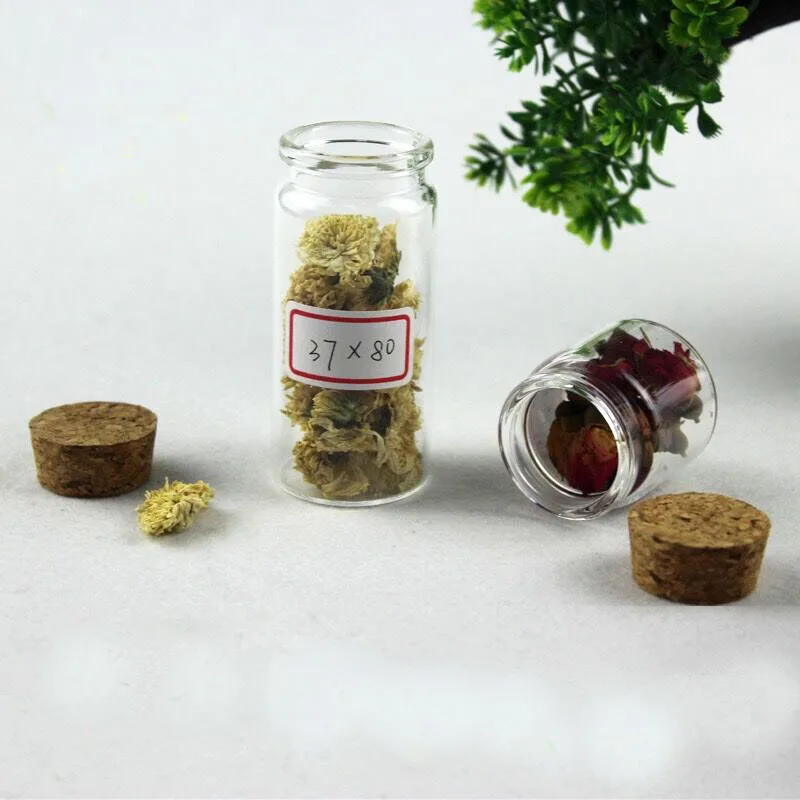10pcs 37*80mm 60ml transparent glass message bottle drift vial wishing jars wedding home decor jewelry pendant diy bottles | Украшения и