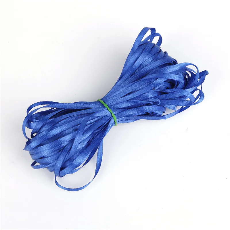 Royal Blue 3 мм 25 ярдов/партия ручной работы DIY шелковая атласная лента для судов Швейные Ткань подарок Обёрточная бумага Рождество Свадебная вечеринка украшения - Цвет: Royal Blue