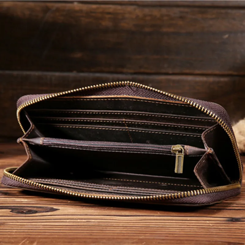 Кошелек NEWEEKEND из натуральной воловьей кожи на молнии длинный клатч для денег и