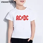 Детская летняя футболка с коротким рукавом для девочек и мальчиков, Детская футболка с буквенным принтом ACDC, модная повседневная детская одежда в стиле хип-хоп, ooo2219