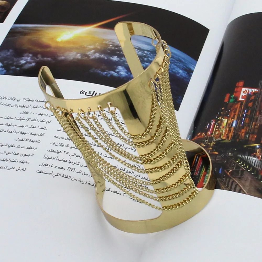 MANILAI уникальный дизайн Manchette браслеты для женщин эффектная Ювелирная цепочка из