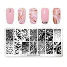 Мраморные кокосовые штамповочные пластины NICOLE DIARY для ногтей летние геометрические штампы с цветами шаблоны для ногтевого дизайна Искусственные инструменты для рукоделия