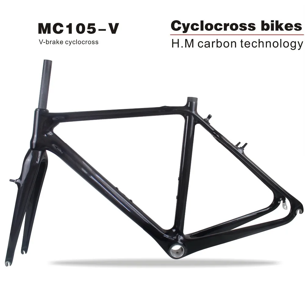 

MIRACLE 2021 Tapered tube 700c Carbon Cyclocross Frame/fork V-brake Cyclocross carbon bike frame 3K/UD Di2 carbon CX frame