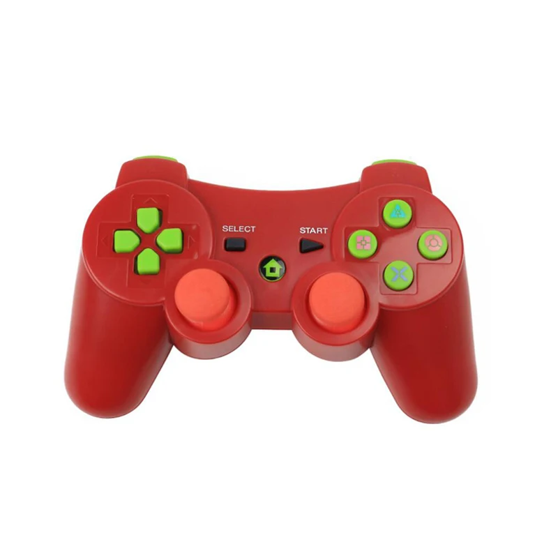 Red Для PS3 контроллер геймпад беспроводной двойной шок Bluetooth Joy Pad джойстик игровой контроллер для PlayStation 3 с кабелем джойстик - Цвет: Red
