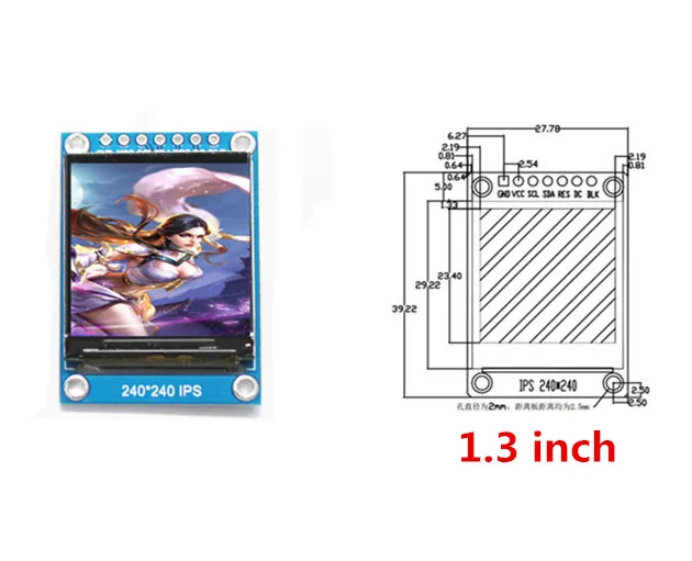1.3 inch 0,96 1,3 дюймов 1,4" 1,8" серийный 128*128 128*160 80*160 240*240 65 K SPI полноцветный TFT ips ЖК-дисплей модуль платы Замена OLED - Цвет: 1.3 inch